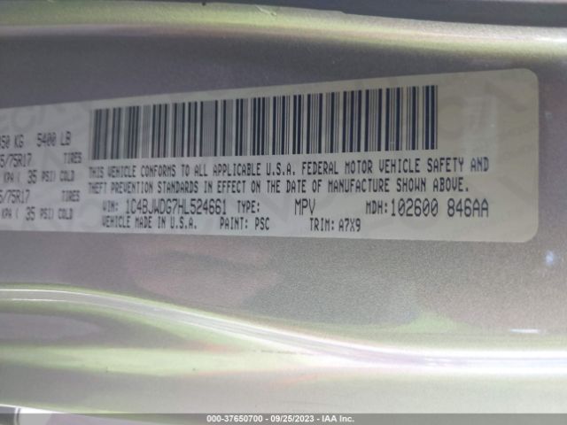 1C4BJWDG7HL524661 Jeep Wrangler Unlimited Sport