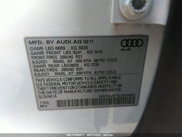 WA1VAAF76JD014650 Audi Q7 Prestige