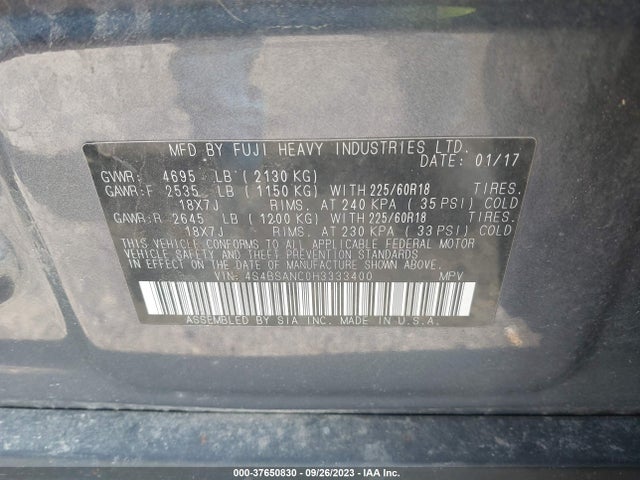 4S4BSANC0H3333400 Subaru Outback Limited