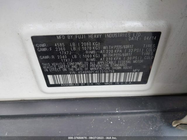4S4BRBPC4E3310759 Subaru Outback 2.5i Limited