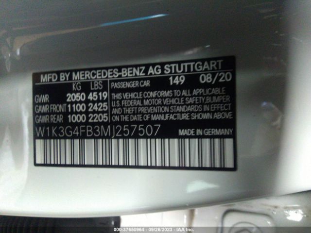 2021 MERCEDES-BENZ A-CLASS W1K3G4FB3MJ257507 Photo 8