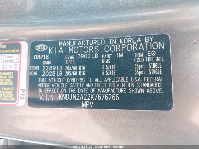 KIA Soul 2019 KNDJN2A22K7676266 Image 9