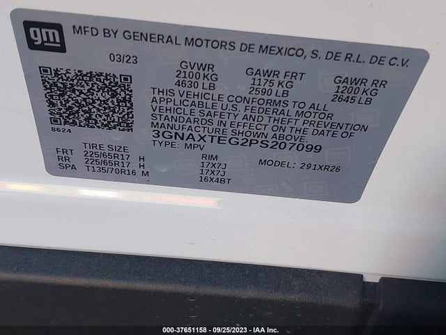 Chevrolet Equinox Awd 2fl 2023 3GNAXTEG2PS207099 Image 9