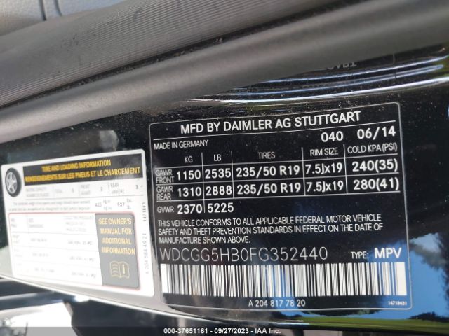WDCGG5HB0FG352440 Mercedes-Benz Glk-class Glk 350