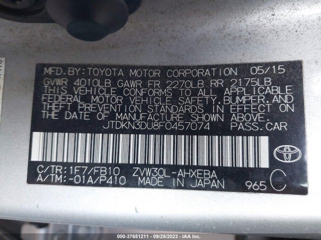 Toyota Prius Four 2015 JTDKN3DU8F0457074 Image 15
