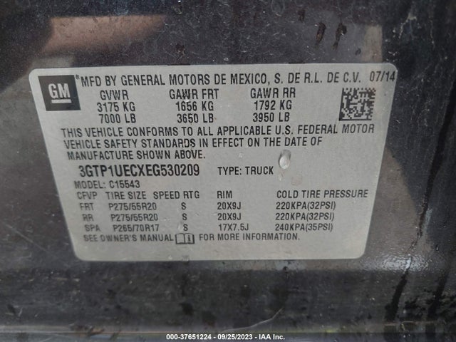 GMC Sierra 1500 Sle 2014 3GTP1UECXEG530209 Image 9