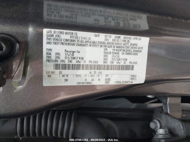Ford FOCUS SE 2014 1FADP3K20EL359826 Image 9