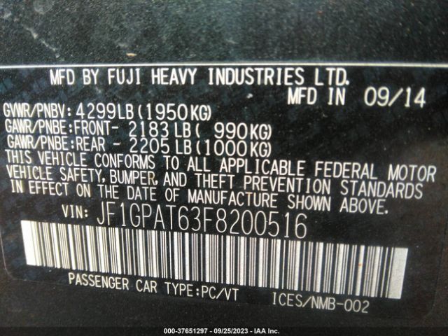 JF1GPAT63F8200516 Subaru Impreza Wagon 2.0i Sport Premium
