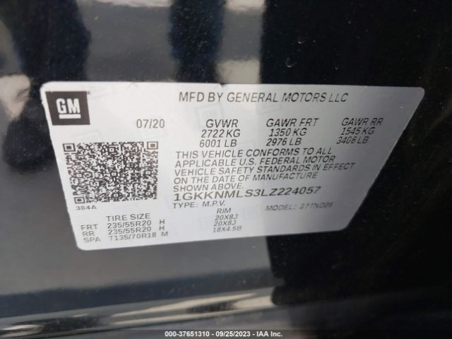 1GKKNMLS3LZ224057 GMC ACADIA SLT