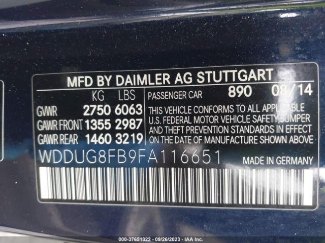 WDDUG8FB9FA116651 Mercedes-Benz S-class S 550