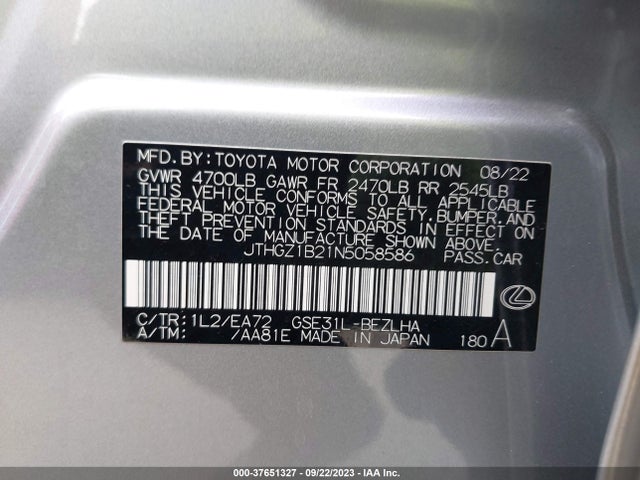 JTHGZ1B21N5058586 Lexus Is Is 350 F Sport