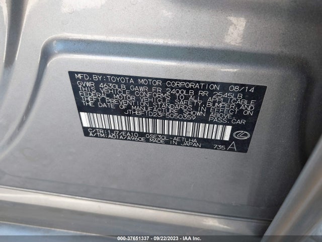 Lexus Is 250 Crafted Line 2015 JTHBF1D23F5050359 Image 9