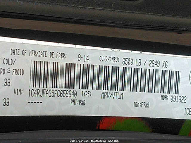 Jeep Grand Cherokee Laredo 2015 1C4RJFAG5FC659640 Image 9