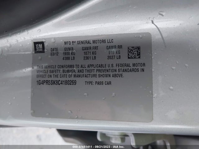 2012 BUICK VERANO CONVENIENCE GROUP VIN: 1G4PR5SK8C4180269