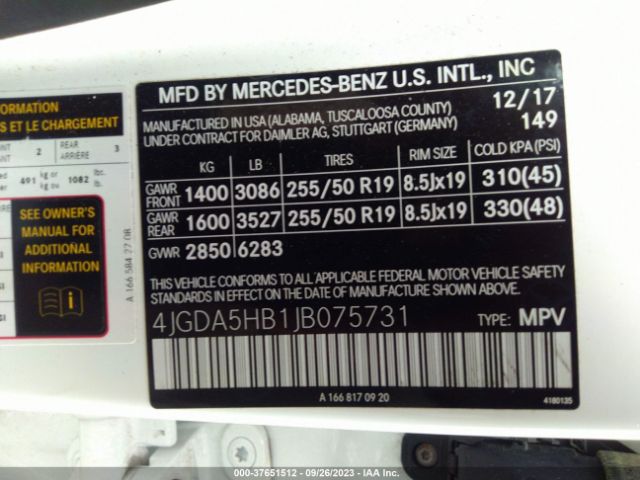 4JGDA5HB1JB075731 Mercedes-Benz Gle Gle 350