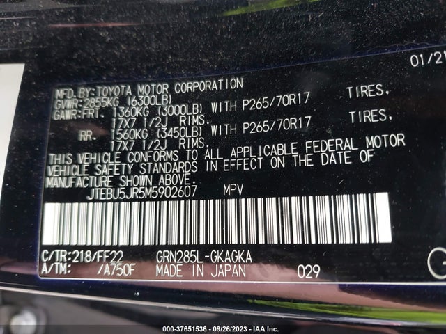 Toyota 4RUNNER SR5 2021 JTEBU5JR5M5902607 Image 9