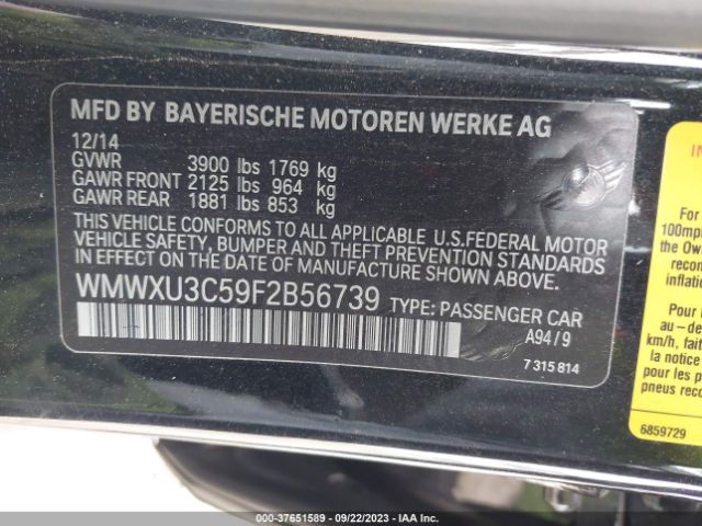 WMWXU3C59F2B56739 Mini Cooper Hardtop 4 Door S