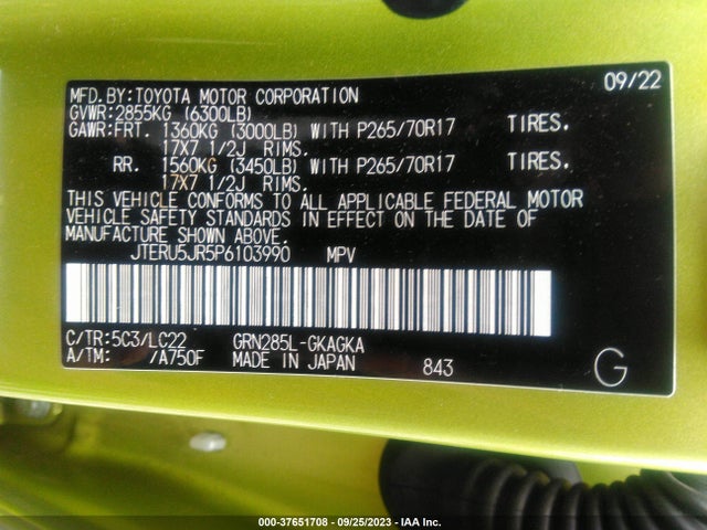 2023 TOYOTA 4RUNNER JTERU5JR5P6103990 Photo 8
