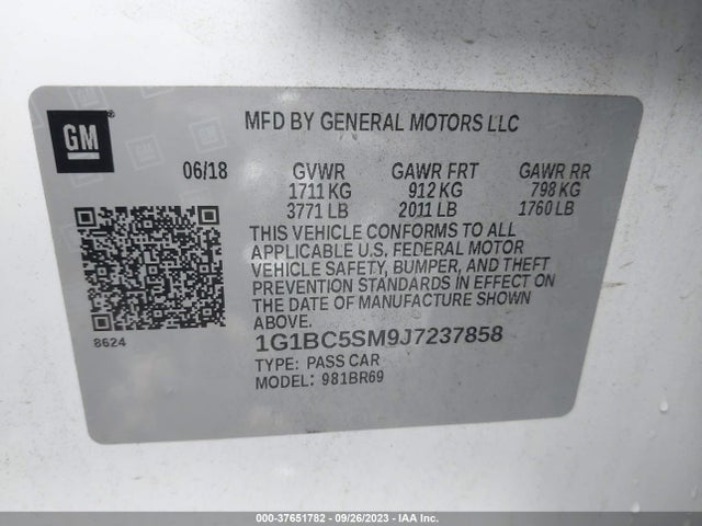 Chevrolet Cruze Ls Auto 2018 1G1BC5SM9J7237858 Image 9