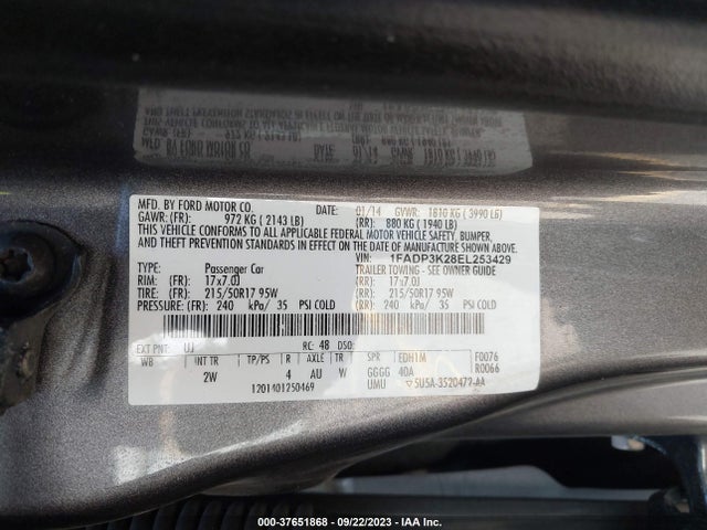 Ford FOCUS SE 2014 1FADP3K28EL253429 Image 9
