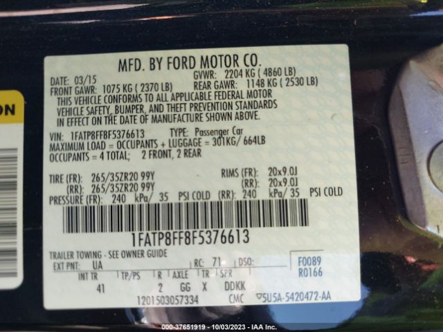 1FATP8FF8F5376613 Ford Mustang Gt Premium
