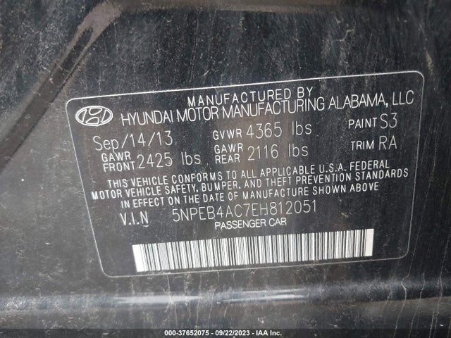 Hyundai SONATA GLS 2014 5NPEB4AC7EH812051 Image 10
