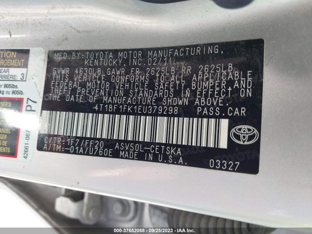 Toyota CAMRY SE 2014 4T1BF1FK1EU379298 Image 9