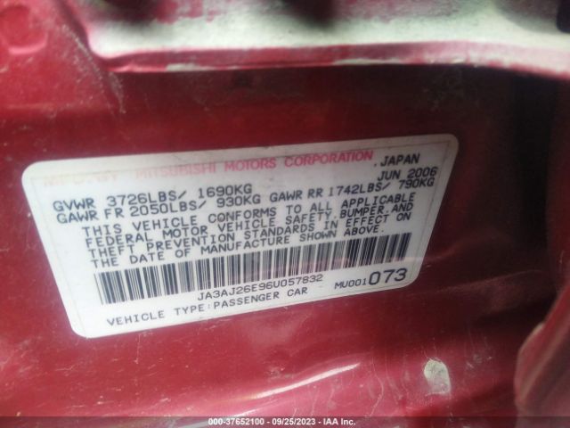 2006 MITSUBISHI LANCER JA3AJ26E96U057832 Photo 8