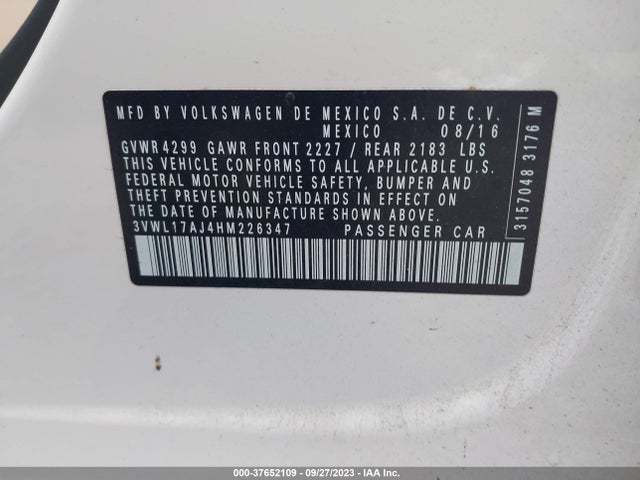 3VWL17AJ4HM226347 Volkswagen Jetta 1.8t Sel