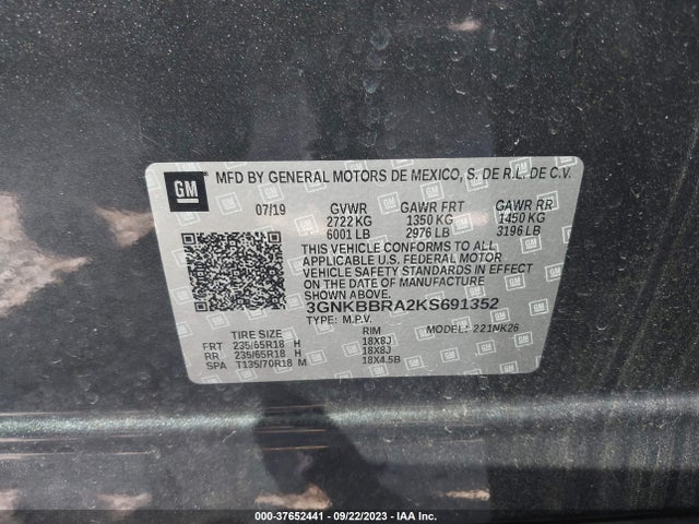 Chevrolet BLAZER 2019 3GNKBBRA2KS691352 Image 9