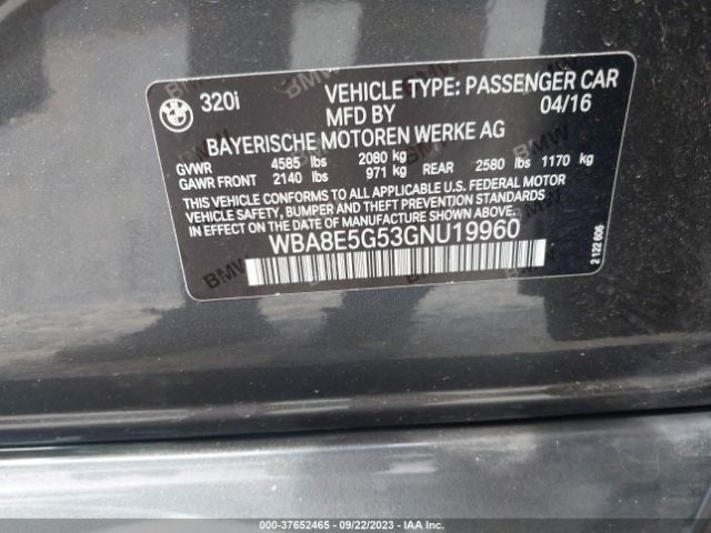 WBA8E5G53GNU19960 BMW 3 Series 320i Xdrive