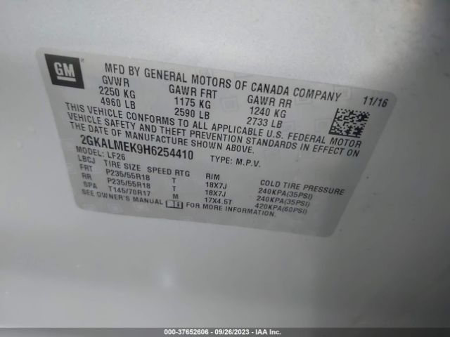2GKALMEK9H6254410 GMC Terrain Sle
