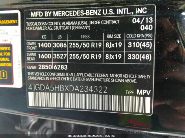 2013 MERCEDES-BENZ M-CLASS 4JGDA5HBXDA234322 Photo 8