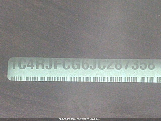 1C4RJFCG6JC287358 Jeep Grand Cherokee High Altitude