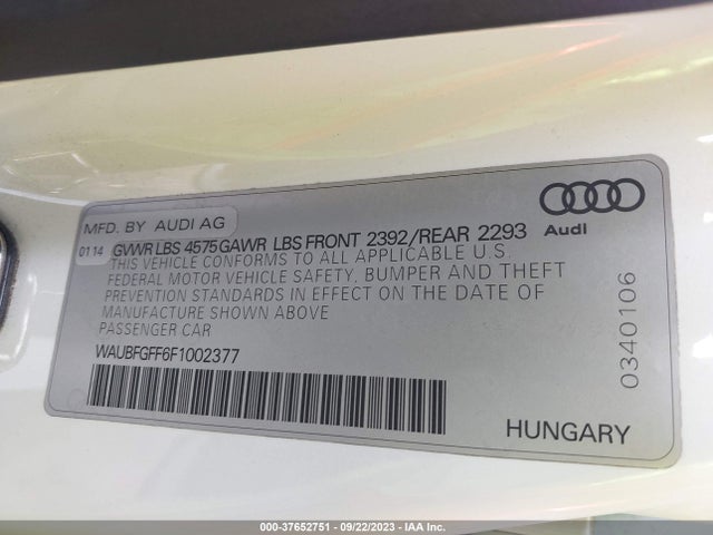 WAUBFGFF6F1002377 Audi S3/a3 2.0t Premium