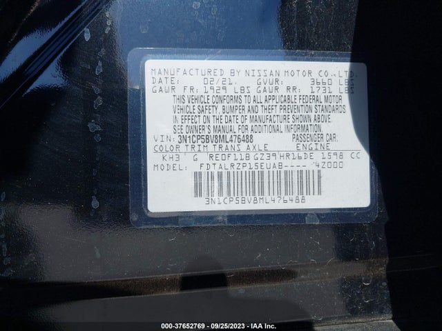 Nissan KICKS S 2021 3N1CP5BV8ML476488 Image 9