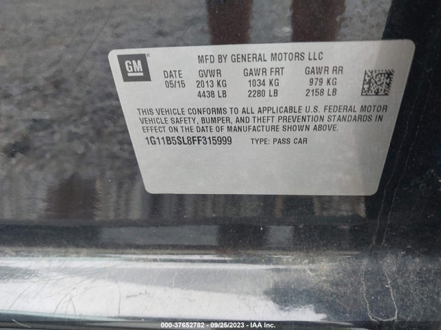 Chevrolet MALIBU LS 2015 1G11B5SL8FF315999 Image 9