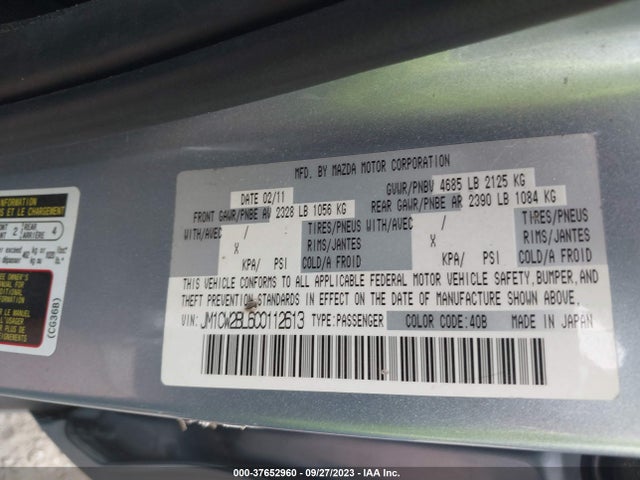 2012 MAZDA MAZDA5 SPORT VIN: JM1CW2BL6C0112613