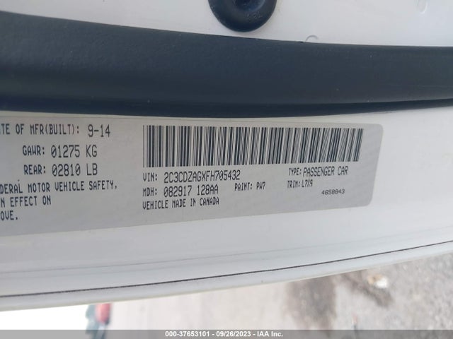 Dodge Challenger Sxt Or R/t 2015 2C3CDZAGXFH705432 Image 9