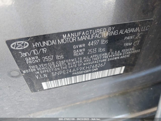 Hyundai SONATA SE 2019 5NPE24AF9KH768267 Image 9