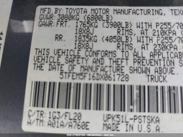 2013 TOYOTA TUNDRA 2WD TRUCK 5TFEM5F16DX061728 Photo 8