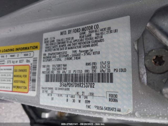 3FA6P0H70HR253702 Ford FUSION SE