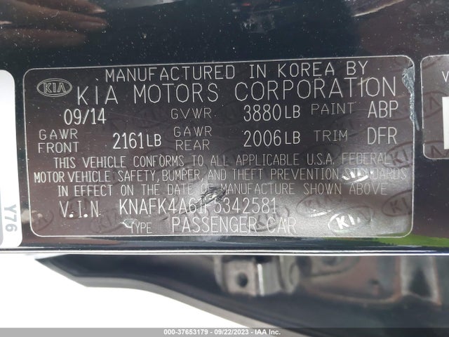 KIA FORTE LX 2015 KNAFK4A61F5342581 Image 9