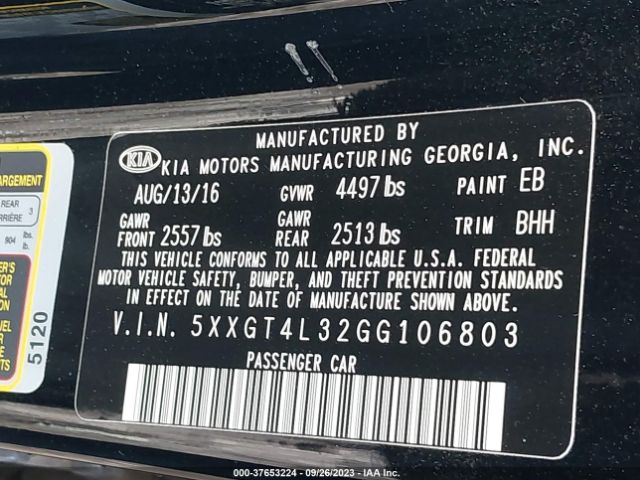 5XXGT4L32GG106803 KIA Optima Lx
