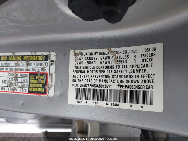 2010 HONDA INSIGHT LX VIN: JHMZE2H53AS013611