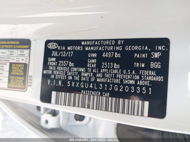 KIA OPTIMA EX 2018 5XXGU4L31JG203351 Image 16