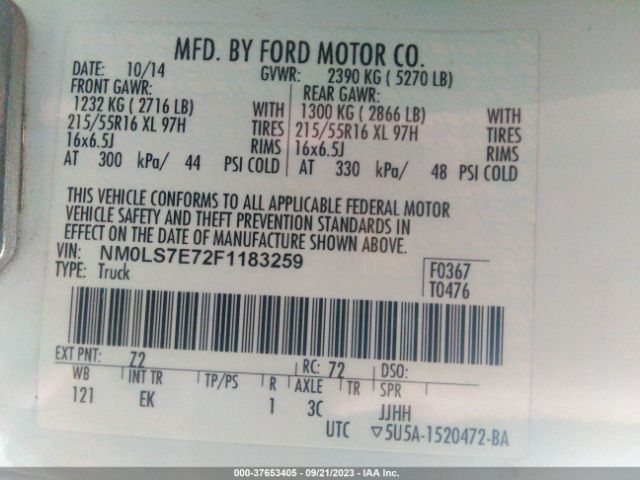 NM0LS7E72F1183259 Ford Transit Connect Xl
