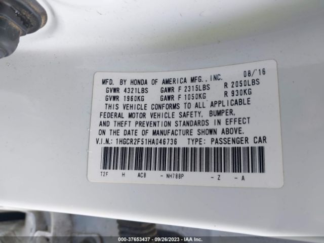1HGCR2F51HA046736 Honda Accord Sedan Sport