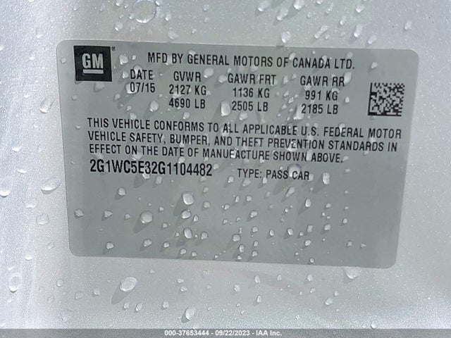 Chevrolet Impala Limited Ltz 2016 2G1WC5E32G1104482 Image 9
