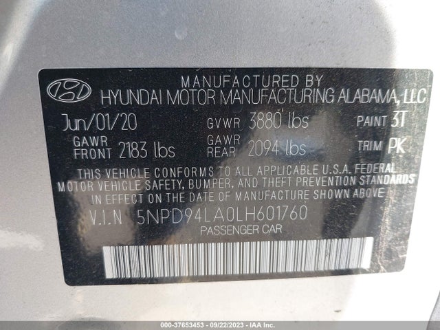 Hyundai Elantra Eco 2020 5NPD94LA0LH601760 Image 15